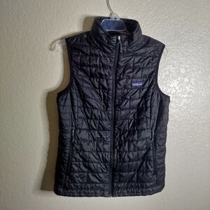 Patagonia Nano Puff Vest Black full zip women's Sz L